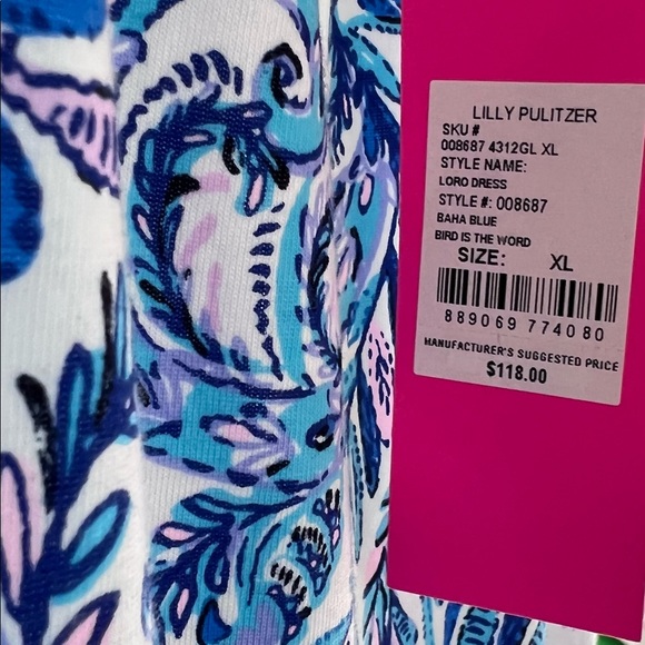Lilly Pulitzer “Loro Dress” XL New With Tags  Pattern: Bird Is The Word - Picture 7 of 13